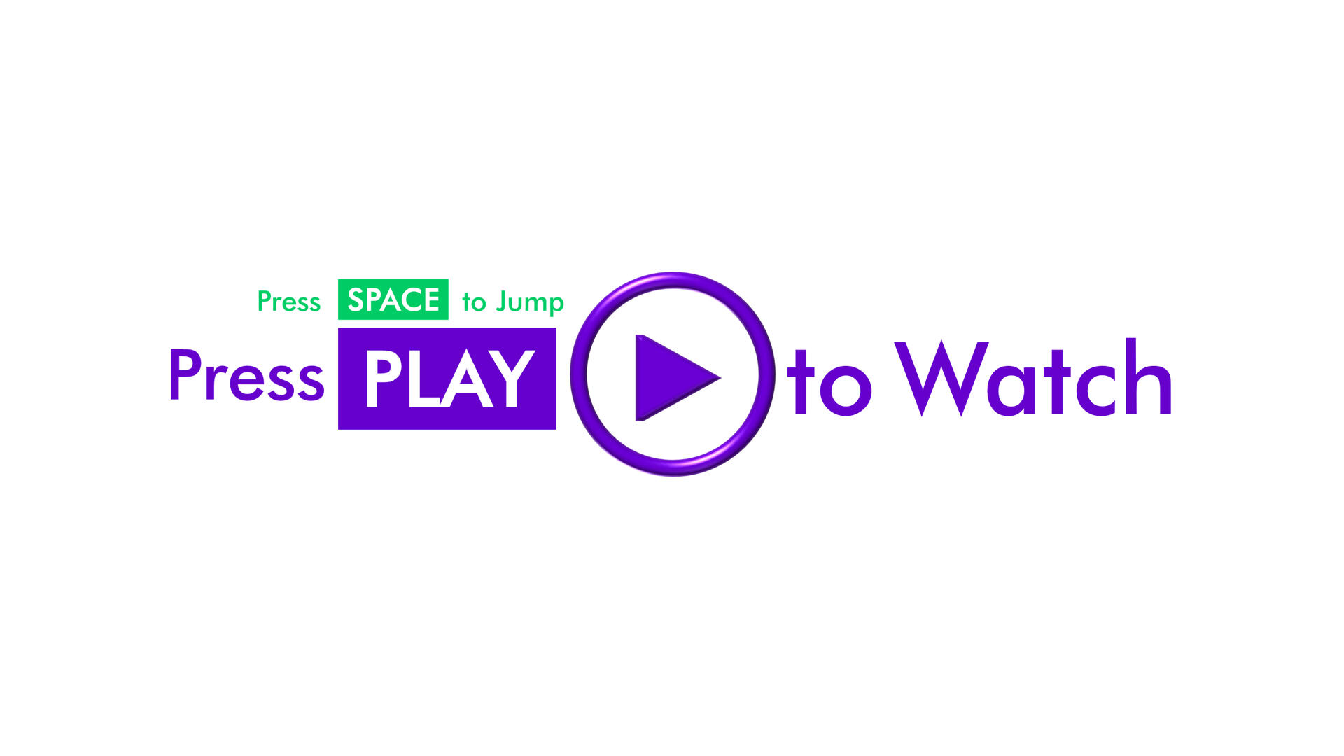 Press PLAY to Watch Branding (Light Mode) Press PLAY to Watch Light Mode Logo, purple text on white background